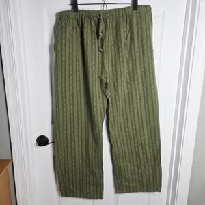 Woolrich Pajama Pants Womens XL Green Flannel Drawstring Lounge Cotton Sleepwear